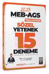 SÜPER FİYAT - İndeks Akademi 2025 MEB-AGS Simülasyonu Sözel Yetenek 15 Deneme Çözümlü - Berk Ekici İndeks Akademi Yayıncılık