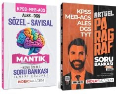 İndeks Akademi 2026 KPSS MEB-AGS ALES DGS TYT Aktüel Paragraf + Sözel-Sayısal Mantık Soru Bankası 2 li Set - Berk Ekici İndeks Akademi Yayıncılık