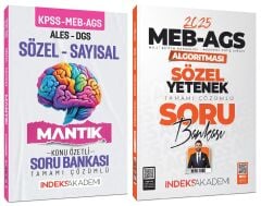 SÜPER FİYAT - İndeks Akademi 2025 MEB-AGS Algoritması Sözel + Sayısal Mantık Soru Bankası 2 li Set - Berk Ekici İndeks Akademi Yayıncılık