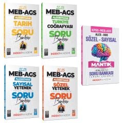 SÜPER FİYAT - İndeks Akademi 2025 MEB-AGS Algoritması Sözel+Sayısal Yetenek+Tarih+Türkiye Coğrafyası Soru Bankası 5 li Set İndeks Akademi Yayıncılık