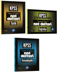 KR Akademi KPSS Tarih+Coğrafya+Vatandaşlık El Yazısı Not Defteri 3 lü Set KR Akademi Yayınları
