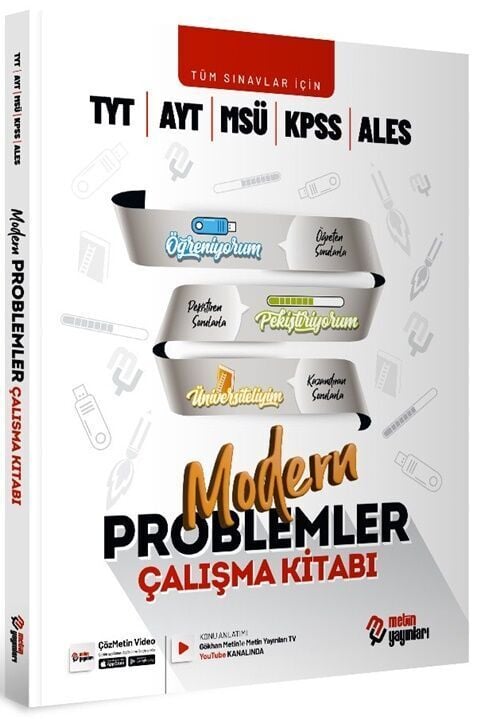 Metin YKS TYT AYT MSÜ KPSS ALES Modern Problemler Çalışma Kitabı Metin Yayınları