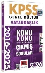 Yargı 2026 KPSS Vatandaşlık Çıkmış Sorular 2016-2025 Konu Konu Çözümlü Yargı Yayınları