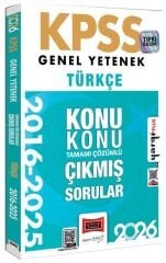 Yargı 2026 KPSS Türkçe Çıkmış Sorular 2016-2025 Konu Konu Çözümlü Yargı Yayınları