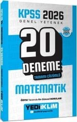 Yediiklim 2026 KPSS Matematik 20 Deneme Çözümlü Yediiklim Yayınları