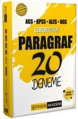 Pegem 2026 KPSS MEB-AGS ALES DGS Paragraf Ezberbozan 20 Deneme Çözümlü Pegem Akademi Yayınları
