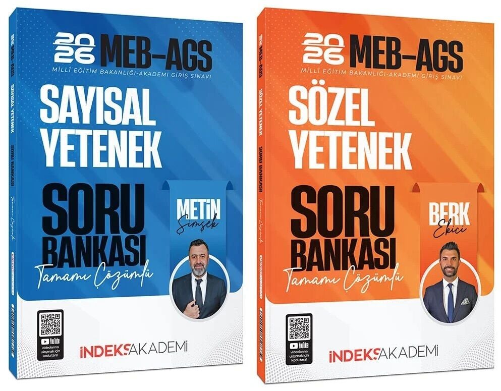 İndeks Akademi 2026 MEB-AGS Sayısal + Sözel Yetenek Soru Bankası 2 li Set - Metin Şimşek, Berk Ekici İndeks Akademi Yayıncılık