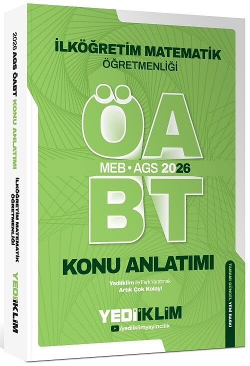 Yediiklim 2026 ÖABT MEB-AGS İlköğretim Matematik Öğretmenliği Konu Anlatımı Yediiklim Yayınları