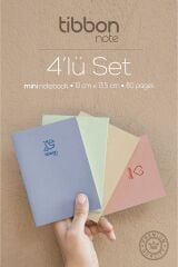Tibbon Note Mini Defter Dikişli 4 lü Set - 33