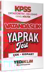 Yediiklim 2026 KPSS Lise Ortaöğretim Ön Lisans Vatandaşlık Yaprak Test Yediiklim Yayınları