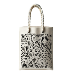 Çantasepette Bez Çanta Yüzler Desen Temalı Fermuarlı Günlük Kullanım