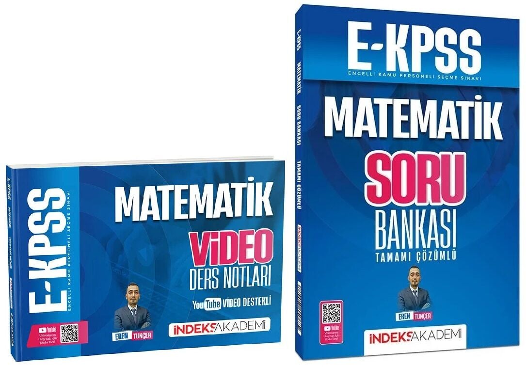 İndeks Akademi 2026 EKPSS Matematik Video Ders Notları + Soru Bankası 2 li Set - Eren Tunçer İndeks Akademi Yayıncılık