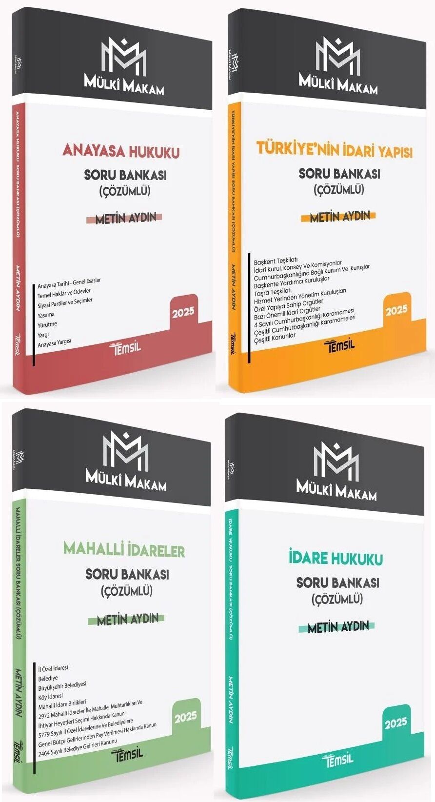 Temsil 2025 MÜLKİ MAKAM Kaymakamlık Hukuk Soru Bankası 4 lü Set - Metin Aydın Temsil Kitap Yayınları