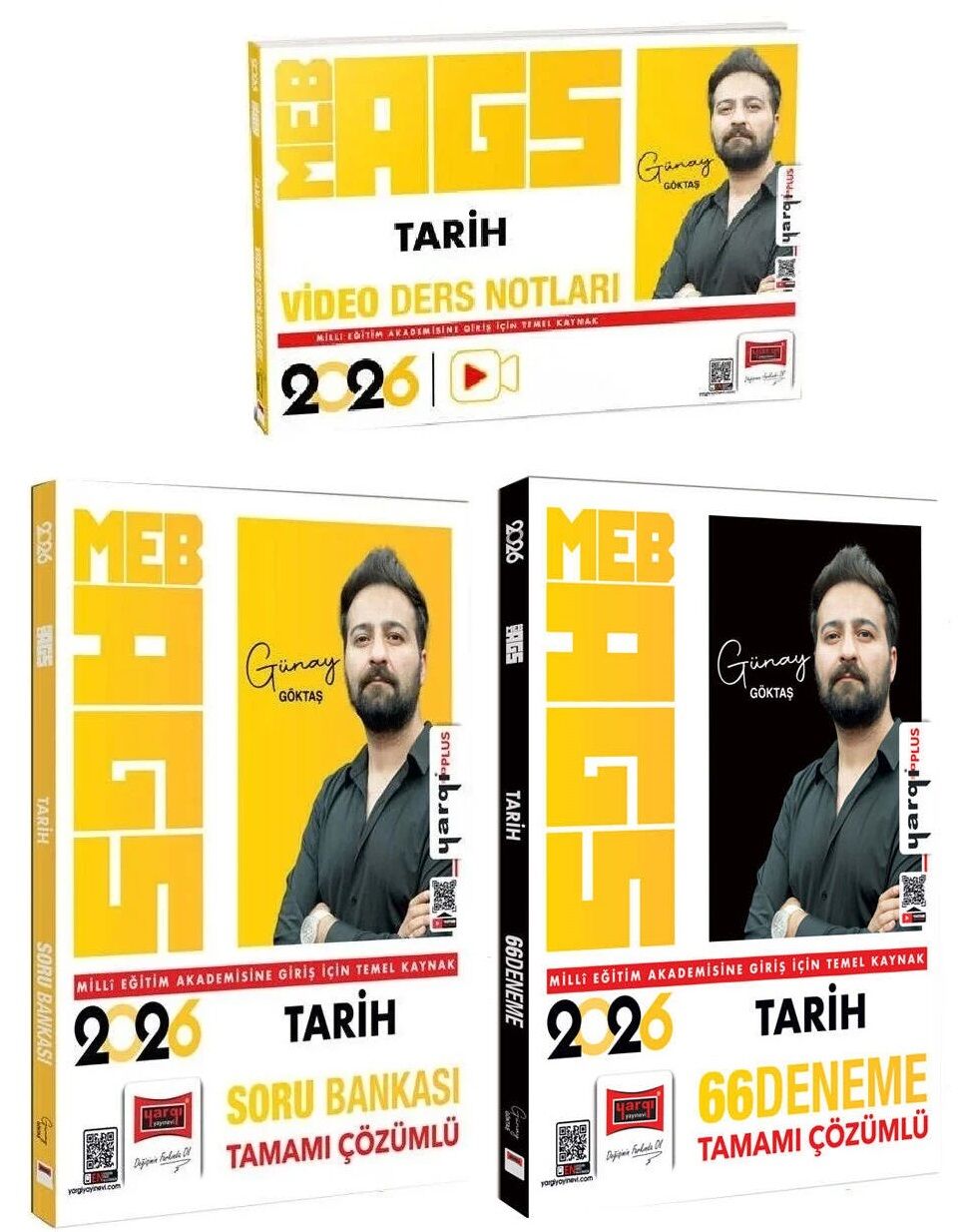 Yargı 2026 MEB-AGS Tarih Video Ders Notları + Soru Bankası + 66 Deneme 3 lü Set - Günay Göktaş Yargı Yayınları