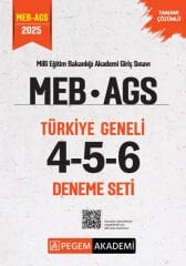 Pegem 2025 MEB-AGS Türkiye Geneli 3 Deneme Çözümlü (4-5-6) Pegem Akademi Yayınları