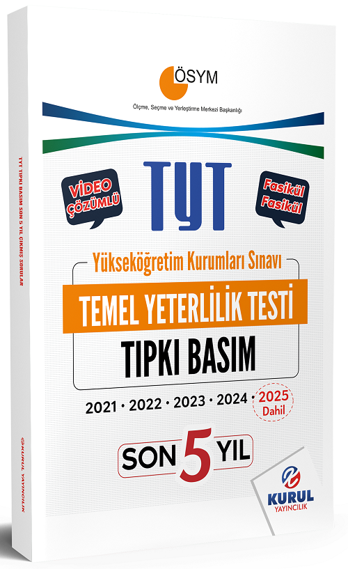 Kurul 2026 YKS TYT Çıkmış Sorular Son 5 Yıl Tıpkı Basım Çözümlü Kurul Yayncılık