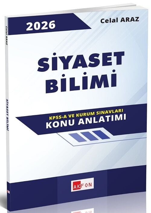 Akfon 2026 KPSS A Grubu ve Kurum Sınavları Siyaset Bilimi Konu Anlatımı - Celal Araz Akfon Yayınları