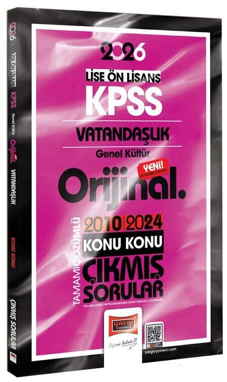Yargı 2026 KPSS Lise Ön Lisans Vatandaşlık Orijinal Çıkmış Sorular 2010-2024 Çözümlü Yargı Yayınları