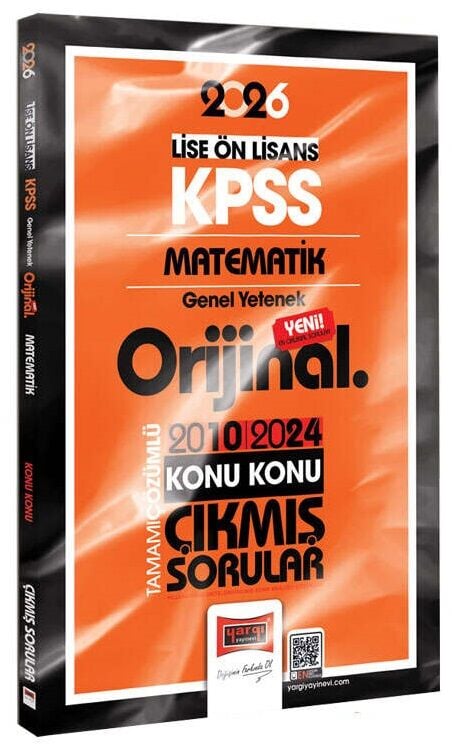 Yargı 2026 KPSS Lise Ön Lisans Matematik Orijinal Çıkmış Sorular 2010-2024 Çözümlü Yargı Yayınları