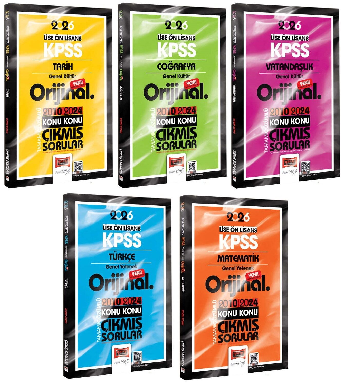 Yargı 2026 KPSS Lise Ön Lisans Orijinal Çıkmış Sorular 2010-2024 5 li Set Yargı Yayınları