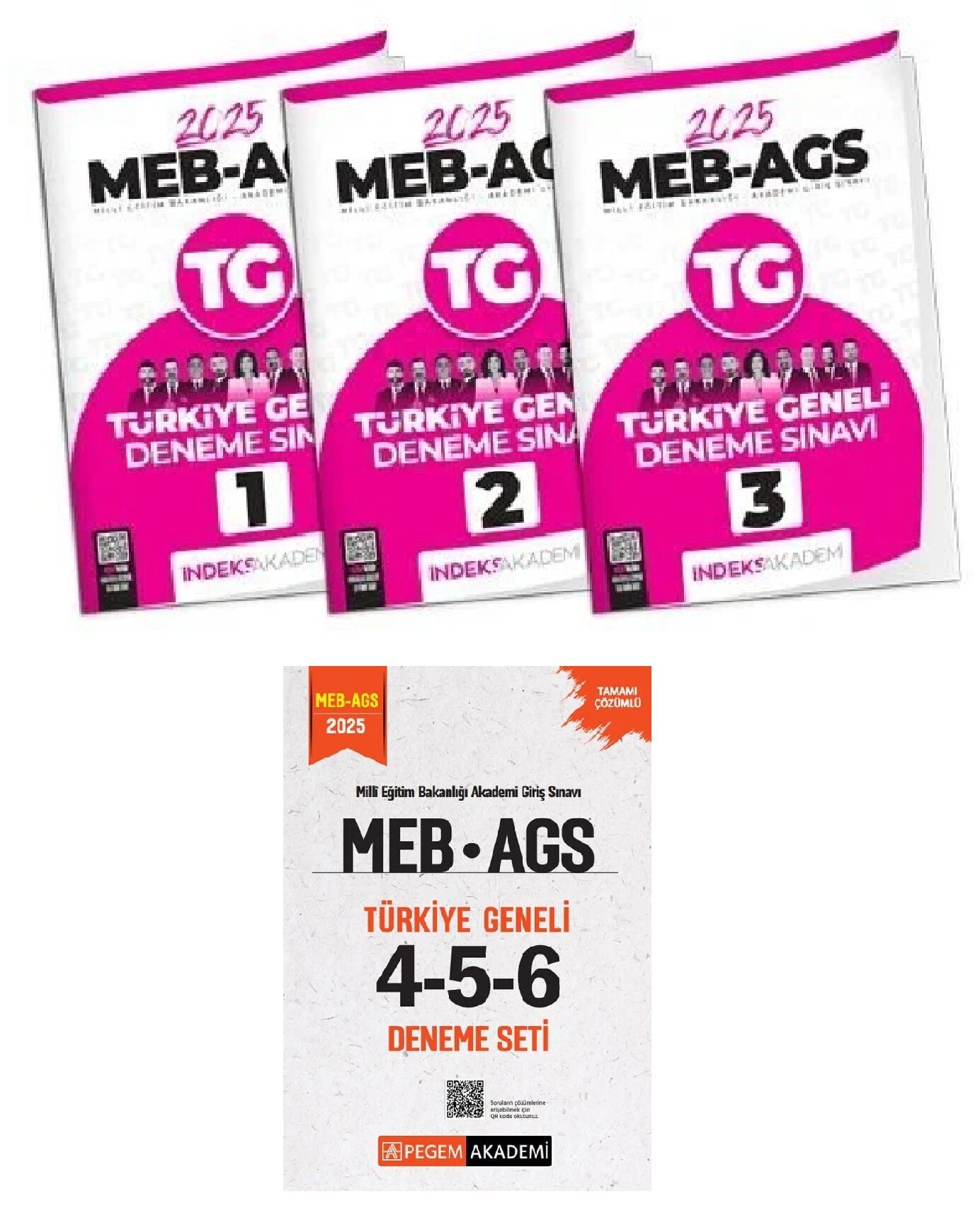 Pegem + İndeks 2025 MEB-AGS Türkiye Geneli 3+3 Deneme 4 lü Set Pegem + İndeks Akademi Yayınları