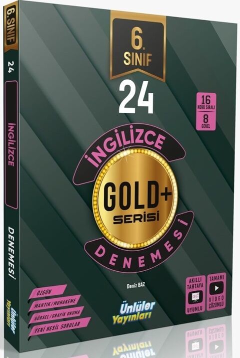 Ünlüler 6. Sınıf İngilizce Gold Serisi 24 Deneme Ünlüler Yayınları