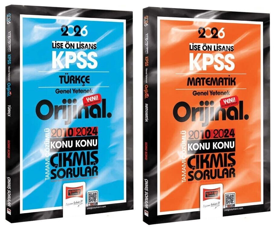 Yargı 2026 KPSS Lise Ortaöğretim Ön Lisans Türkçe+Matematik Orijinal Çıkmış Sorular 2010-2024 2 li Set Yargı Yayınları