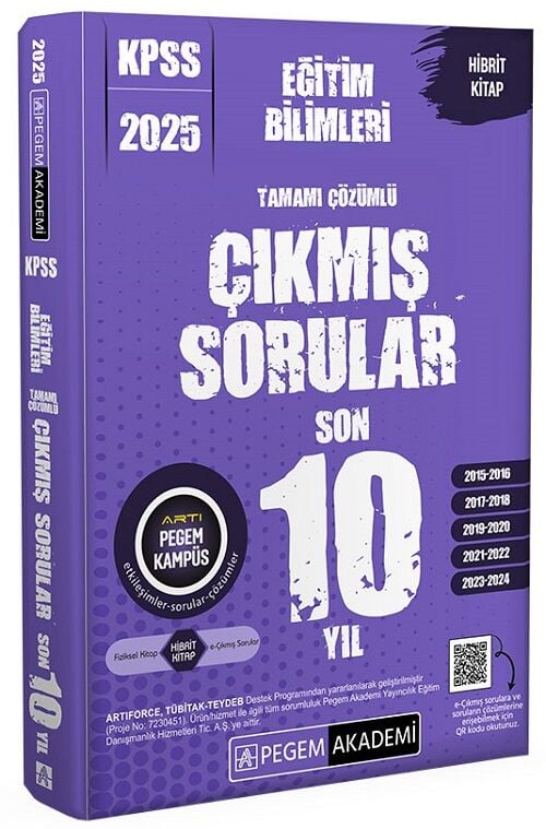 Pegem 2025 KPSS Eğitim Bilimleri Çıkmış Sorular Son 10 Yıl Çözümlü Pegem Akademi Yayınları