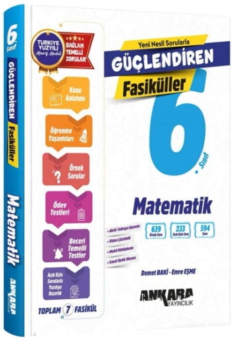 Ankara Yayıncılık 6. Sınıf Matematik Güçlendiren Maarif Modeli Fasiküller Ankara Yayıncılık