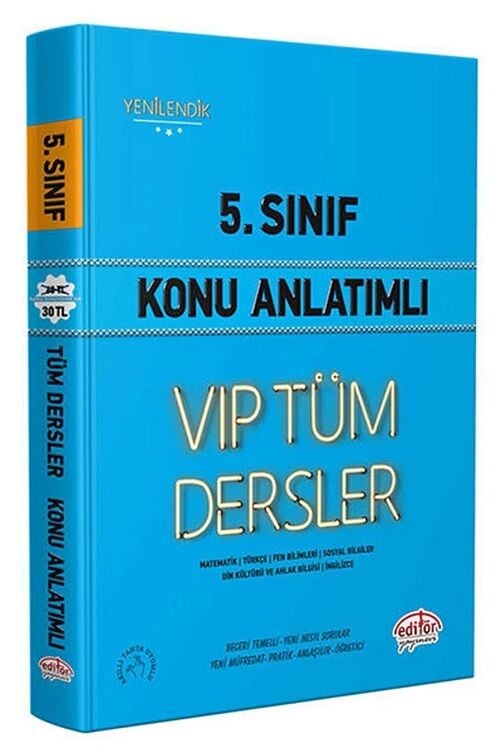 SÜPER FİYAT - Editör 5. Sınıf VIP Tüm Dersler Konu Anlatımlı Editör Yayınları