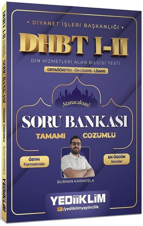 Yediiklim 2026 DHBT 1-2 Soru Bankası - Burhan Karakışla Yediiklim Yayınları