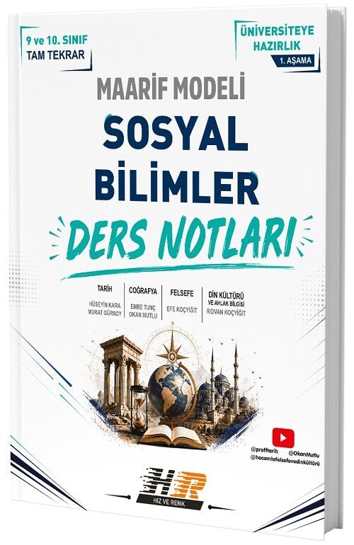 Hız ve Renk YKS TYT Sosyal Bilimler Maarif Modeli Ders Notları 1. Aşama Hız ve Renk Yayınları