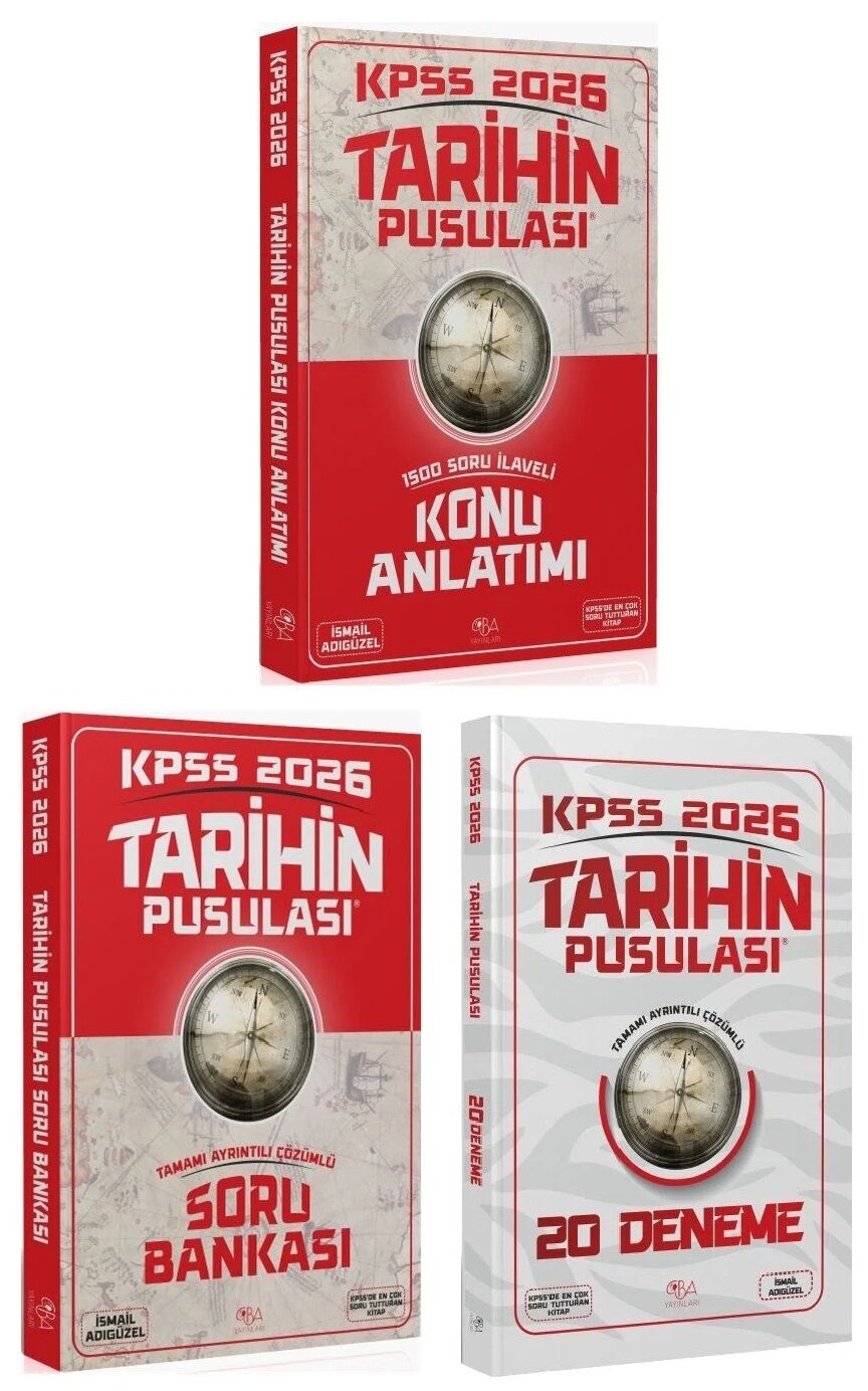 CBA Yayınları 2026 KPSS Tarihin Pusulası Konu Anlatımı + Soru Bankası  + 20 Deneme 3 lü Set - İsmail Adıgüzel CBA Yayınları