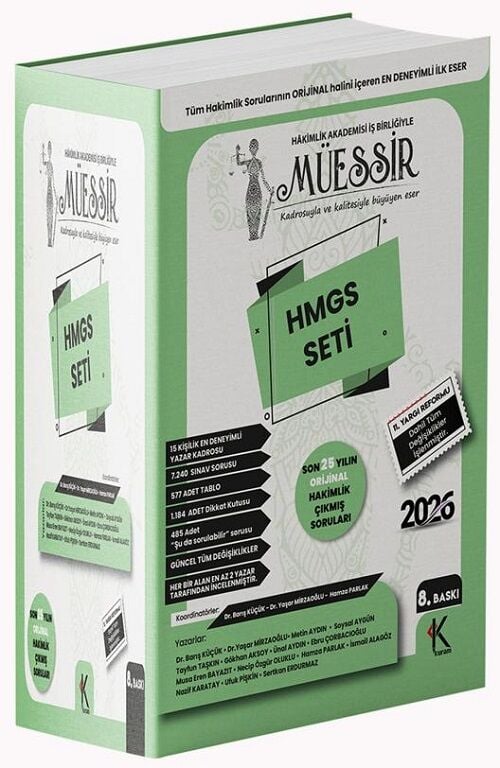 Kuram 2026 MÜESSİR HMGS Çıkmış Soru Bankası Seti Çözümlü 8. Baskı Kuram Yayınları