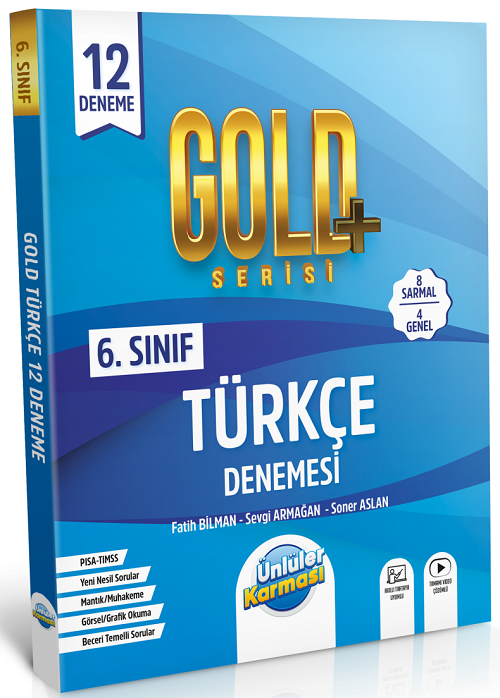 Ünlüler 6. Sınıf Türkçe Gold Serisi 12 Deneme Ünlüler Yayınları