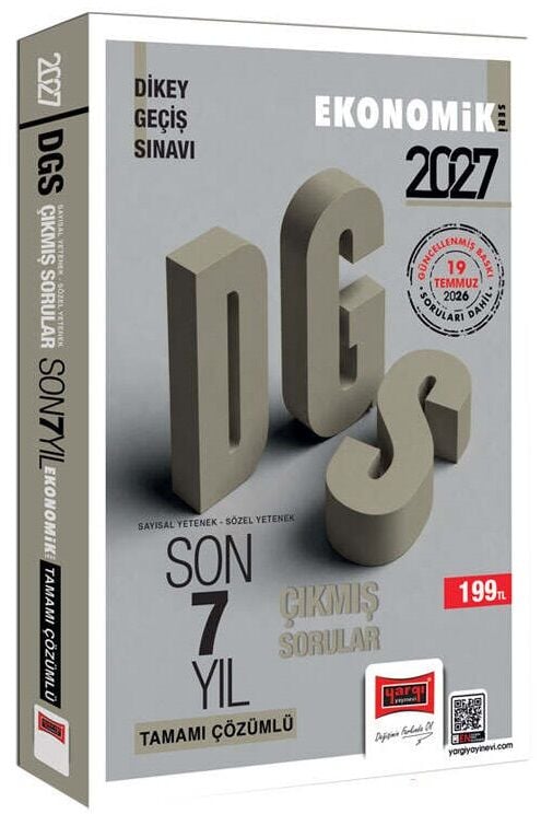 Yargı 2027 DGS Çıkmış Sorular Son 7 Yıl Çözümlü Ekonomik Seri Yargı Yayınları