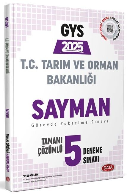 Data 2025 GYS Tarım ve Orman Bakanlığı Sayman 5 Deneme Çözümlü Görevde Yükselme Data Yayınları
