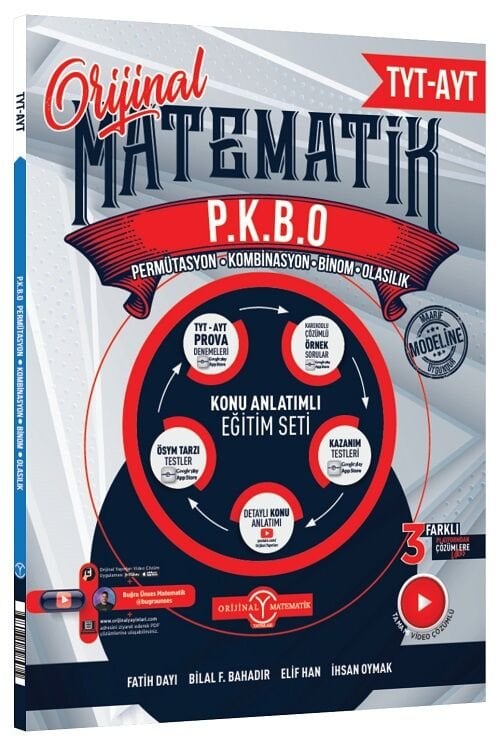 Orijinal YKS TYT AYT Matematik Permütasyon, Kombinasyon, Binom ve Olasılık Konu Anlatımlı Eğitim Seti Orijinal Yayınları