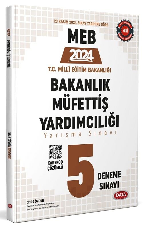 SÜPER FİYAT - Data 2024 MEB Bakanlık Müfettiş Yardımcılığı 5 Deneme Çözümlü Data Yayınları
