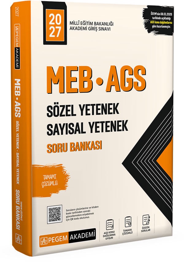 Pegem 2027 MEB-AGS Sözel Sayısal Soru Bankası Çözümlü Pegem Akademi Yayınları