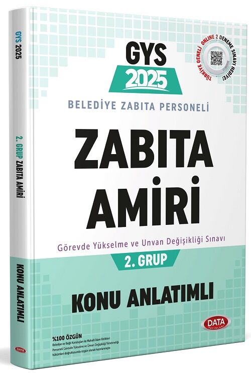 Data 2025 GYS Belediye Zabıta Personeli Zabıta Amiri 2. Grup Konu Anlatımlı Görevde Yükselme Data Yayınları