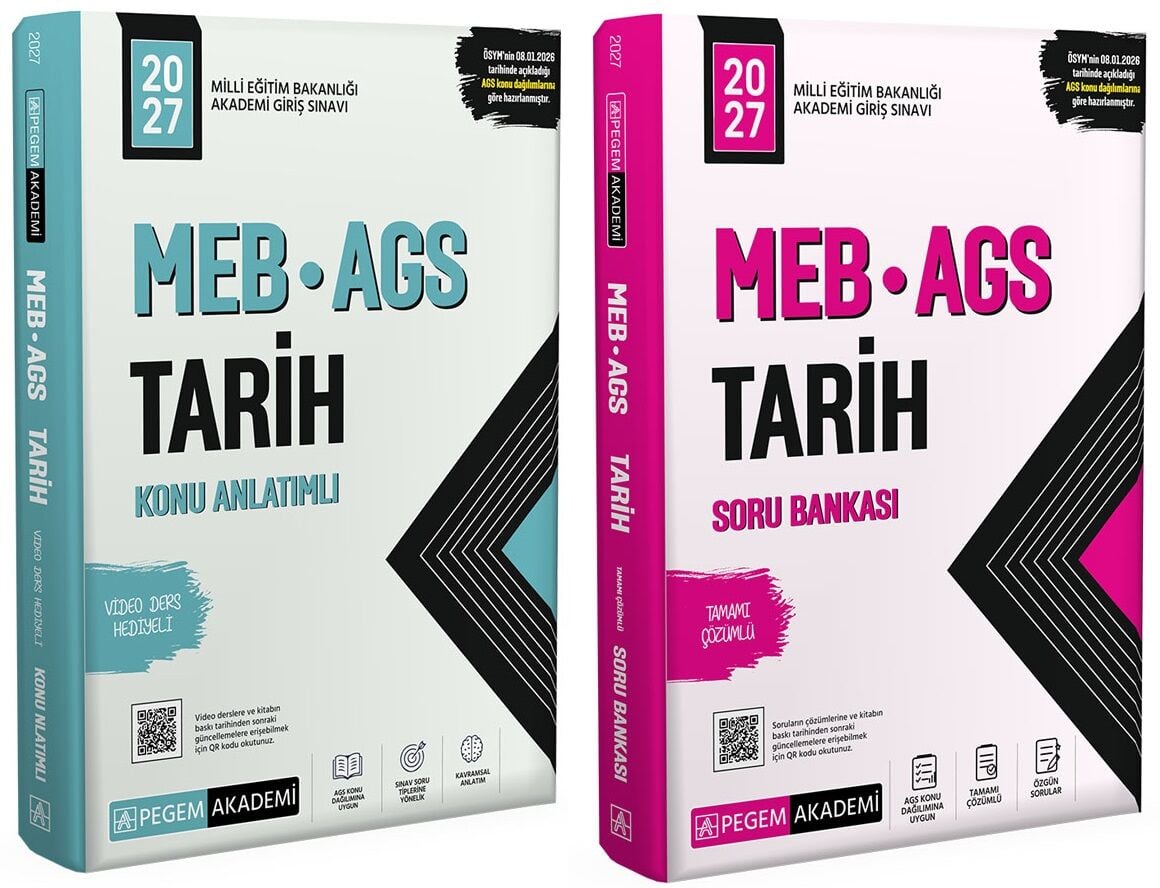 Pegem 2027 MEB-AGS Tarih Konu + Soru Bankası 2 li Set Pegem Akademi Yayınları