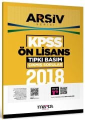 Marka 2018 KPSS Sınavı Ön Lisans Çıkmış Sorular Tıpkı Basım Çözümlü ARŞİV Serisi Marka Yayınları