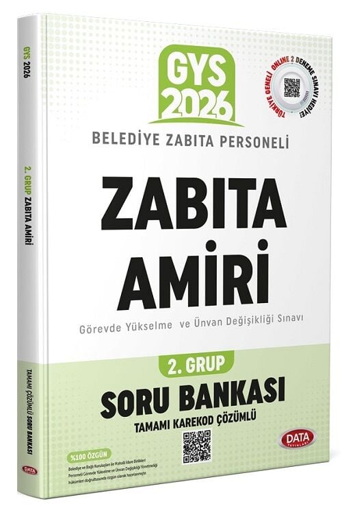 Data 2026 GYS Belediye Zabıta Personeli Zabıta Amiri 2. Grup Soru Bankası Çözümlü Görevde Yükselme Data Yayınları
