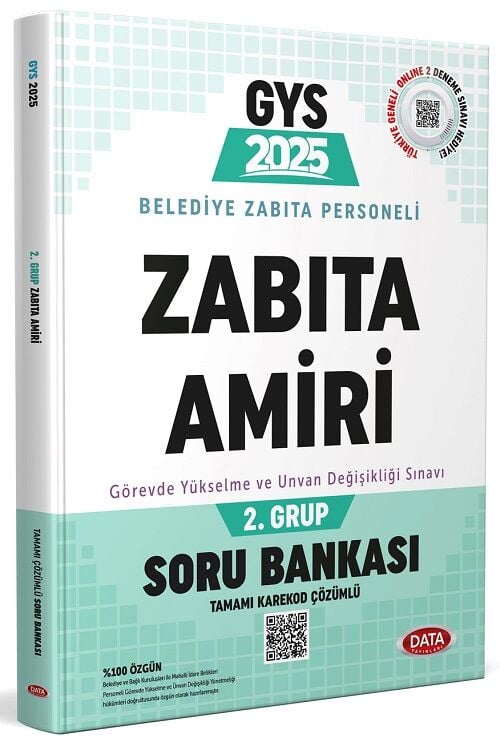 Data 2025 GYS Belediye Zabıta Personeli Zabıta Amiri 2. Grup Soru Bankası Çözümlü Görevde Yükselme Data Yayınları