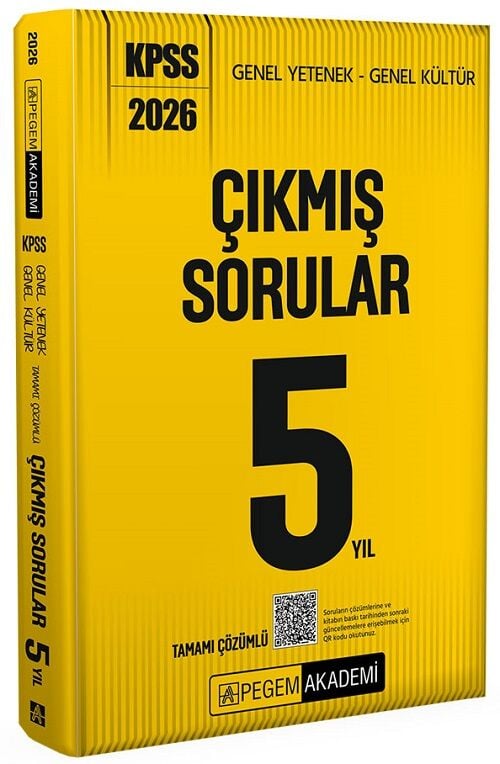 Pegem 2026 KPSS Genel Yetenek Genel Kültür Çıkmış Sorular Son 5 Yıl Çözümlü Pegem Akademi Yayınlar