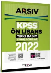 Marka 2022 KPSS Sınavı Ön Lisans Çıkmış Sorular Tıpkı Basım Çözümlü ARŞİV Serisi Marka Yayınları