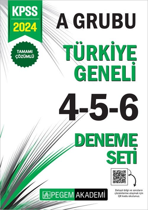 Pegem 2024 KPSS A Grubu Türkiye Geneli 3 Deneme (4-5-6) Pegem Akademi Yayınları
