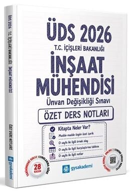GYS Akademi 2026 GYS ÜDS İçişleri Bakanlığı İnşaat Mühendisi Özet Ders Notları Görevde Yükselme Ünvan Değişikliği GYS Akademi