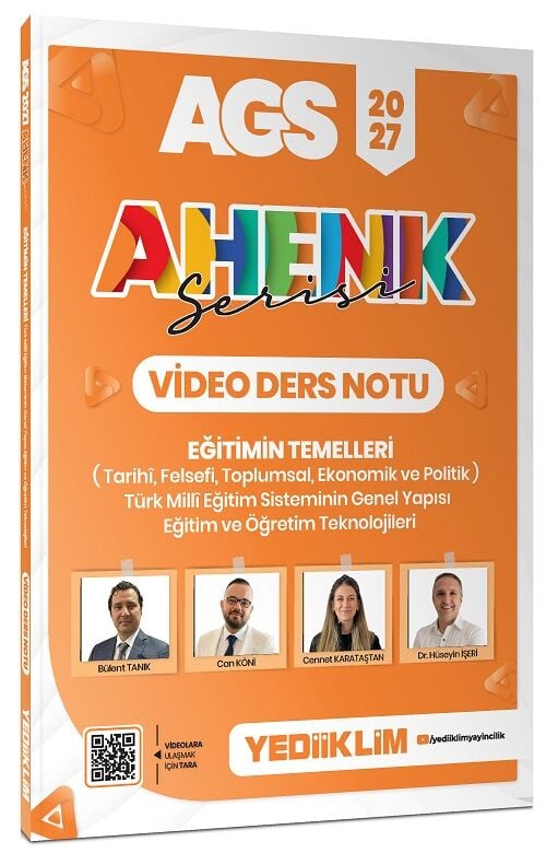 Yediiklim 2027 MEB-AGS Eğitimin Temelleri Video Ders Notu Ahenk Serisi - Bülent Tanık, Can Köni Yediiklim Yayınları
